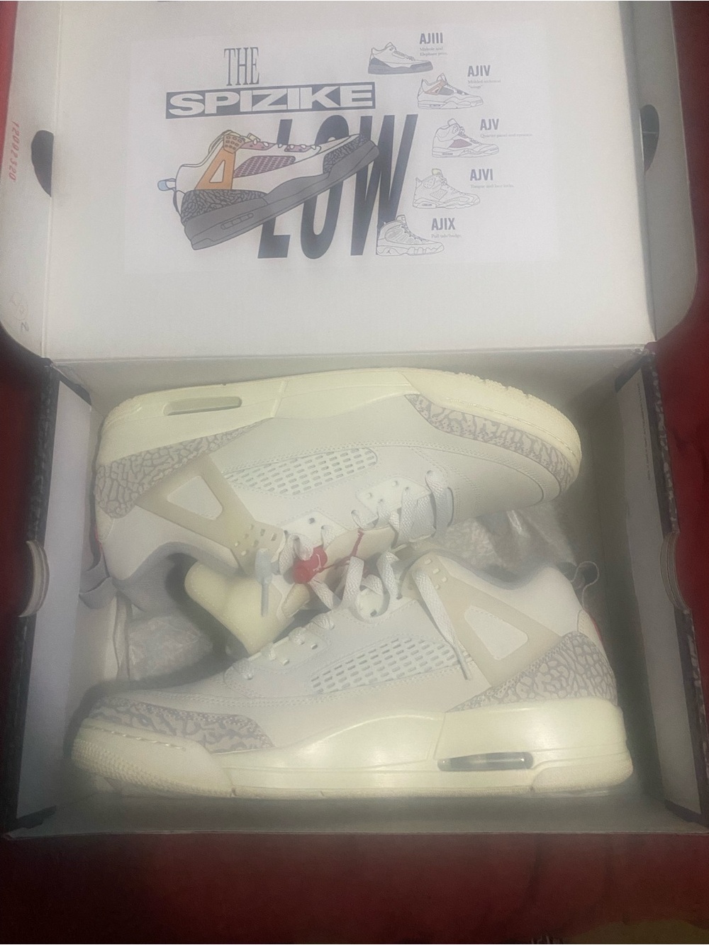 Jordan Men's Off-White/Cream Air Spizike Low Sneakers